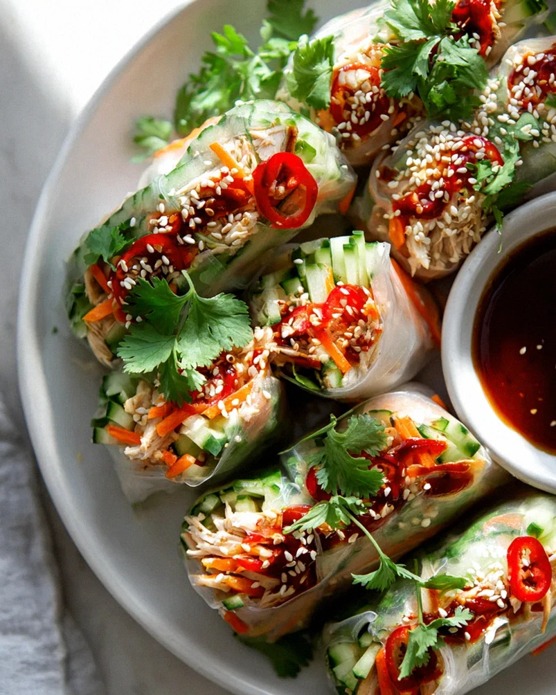 Asian Chili Chicken Rice Paper Wraps: Quick & Zesty! – Schritt 2