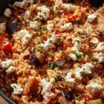 Auberginen-Reispfanne mit Feta