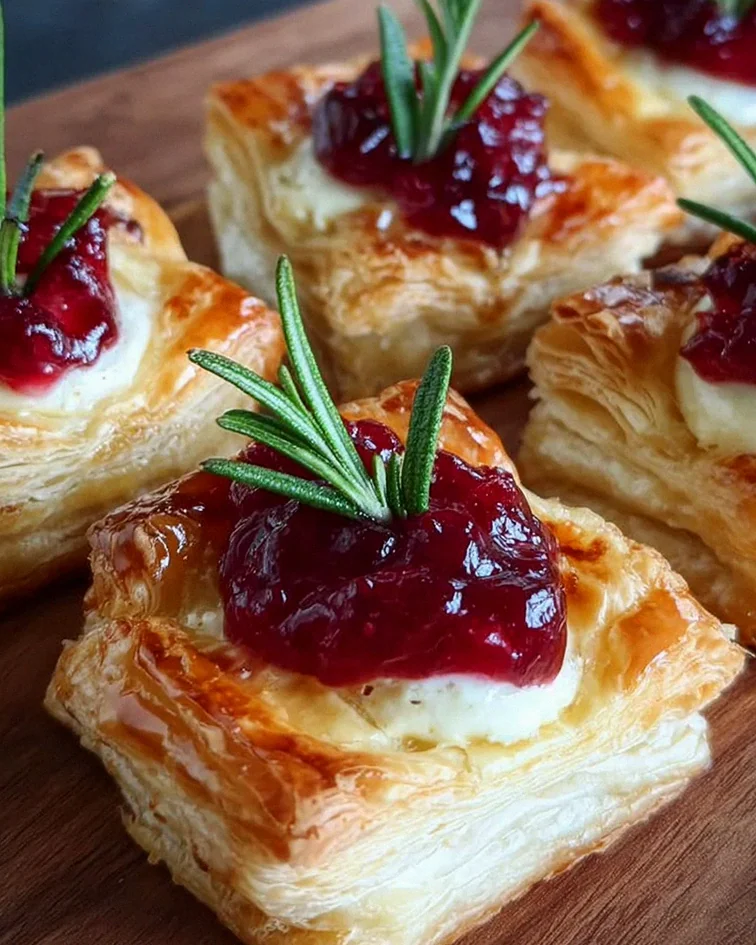 Blätterteig-Häppchen mit Camembert