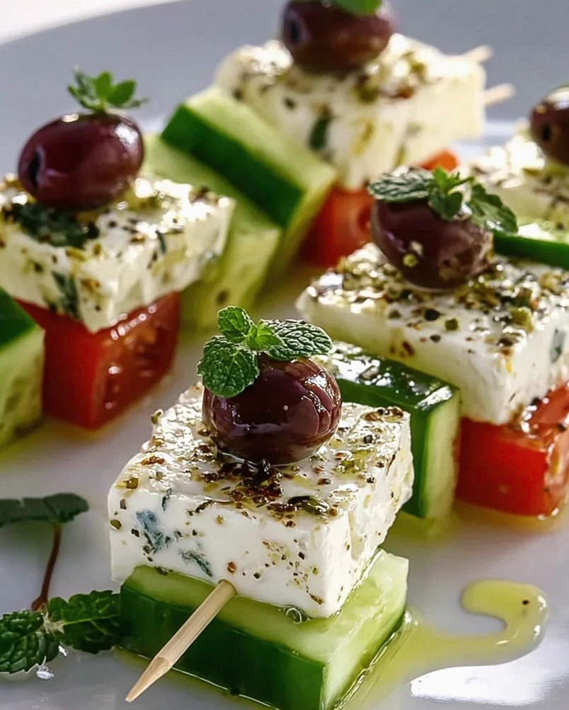 Blitzschnelle Feta Spieße mit Gurke: Frisches Rezept leicht gemacht