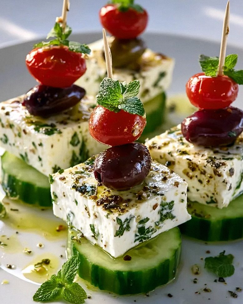 Blitzschnelle Feta Spieße mit Gurke: Frisches Rezept leicht gemacht – Schritt 2