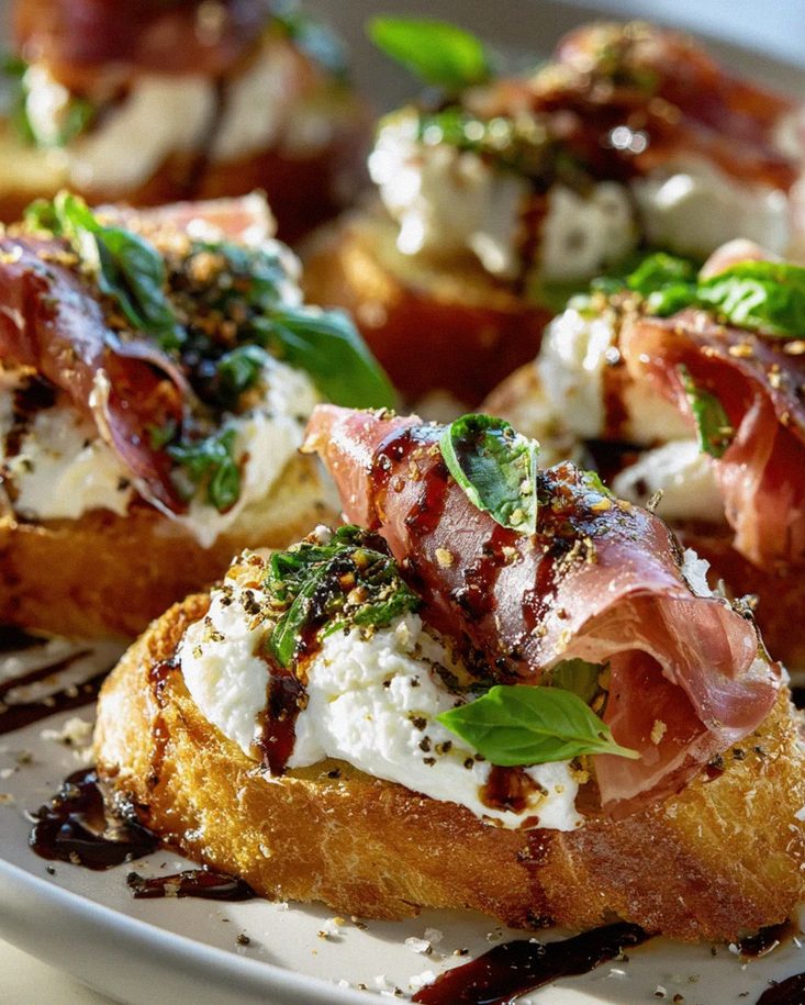 Burrata und Beef Putenschinken Crostini – Ein Genuss für Feinschmecker!