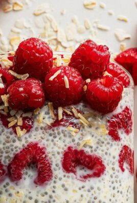 Chia Overnight Oats mit Himbeeren