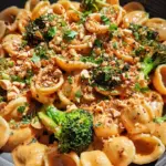 Cremige Erdnuss Brokkoli Orecchiette Pasta