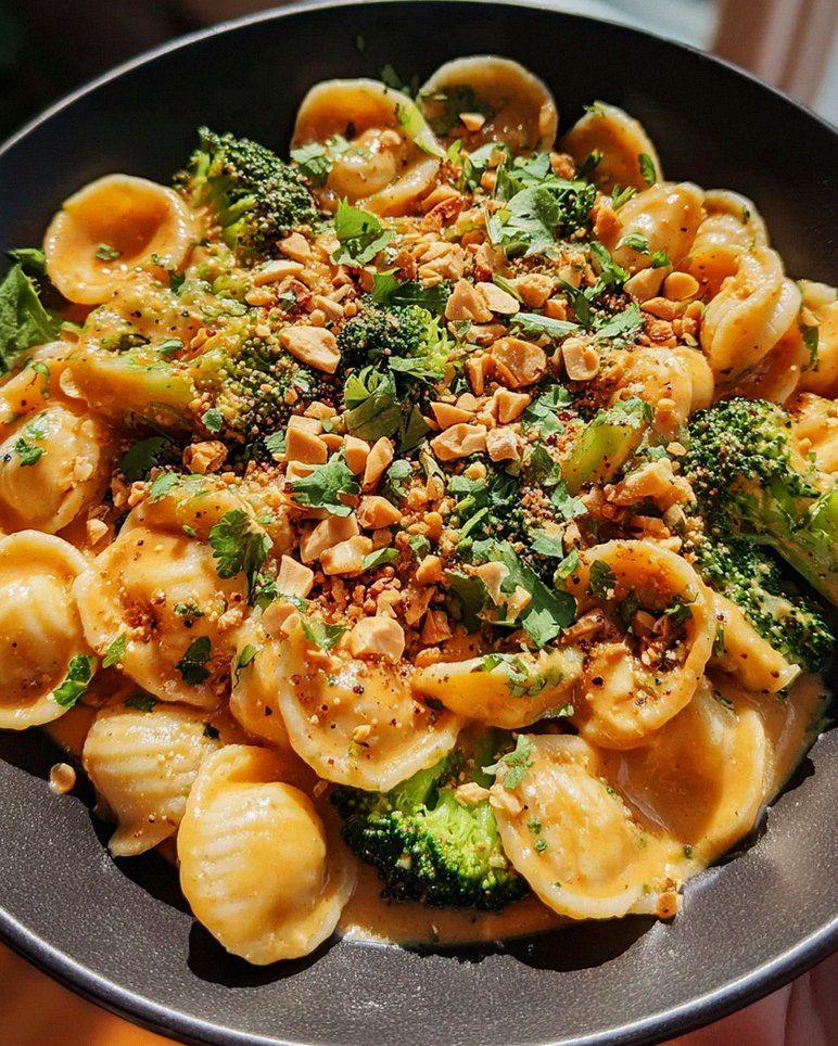 Cremige Erdnuss Brokkoli Orecchiette Pasta – Schritt 1