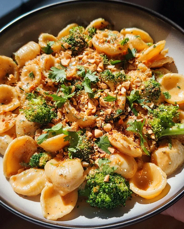 Cremige Erdnuss Brokkoli Orecchiette Pasta – Schritt 2