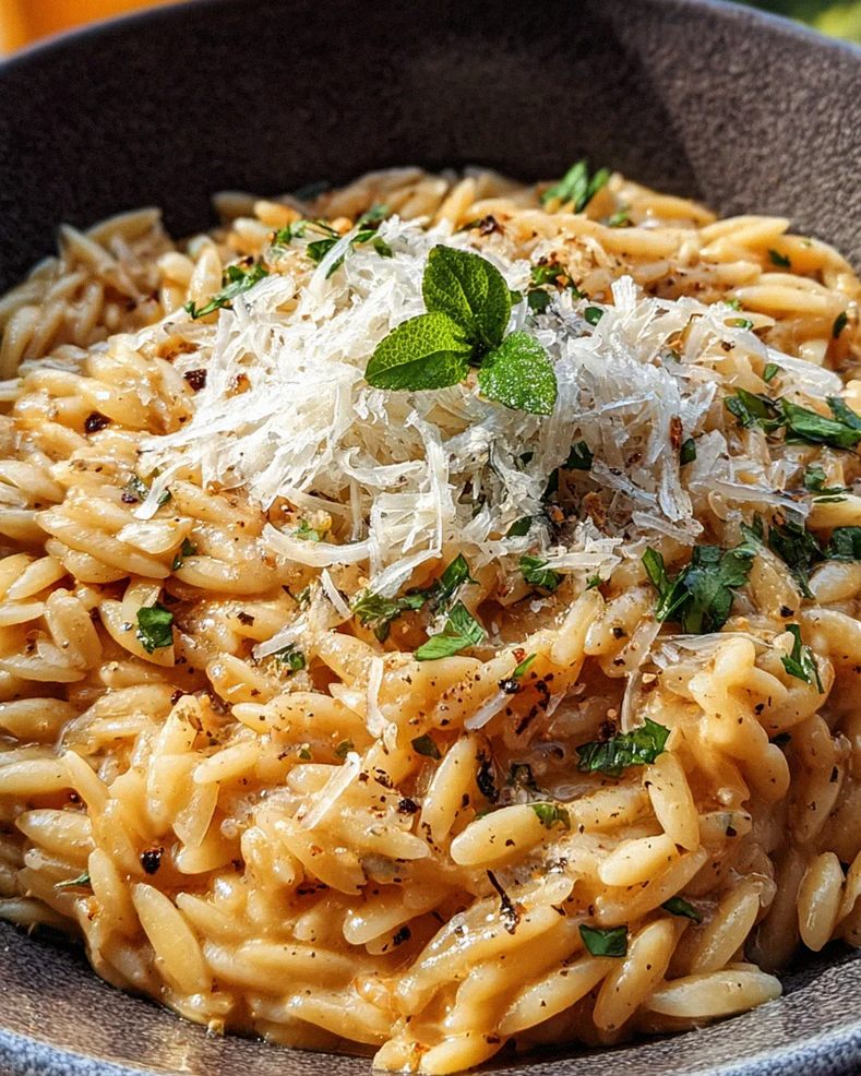 Cremige Orzo-Nudeln mit Knoblauch und Parmesan – Schritt 2