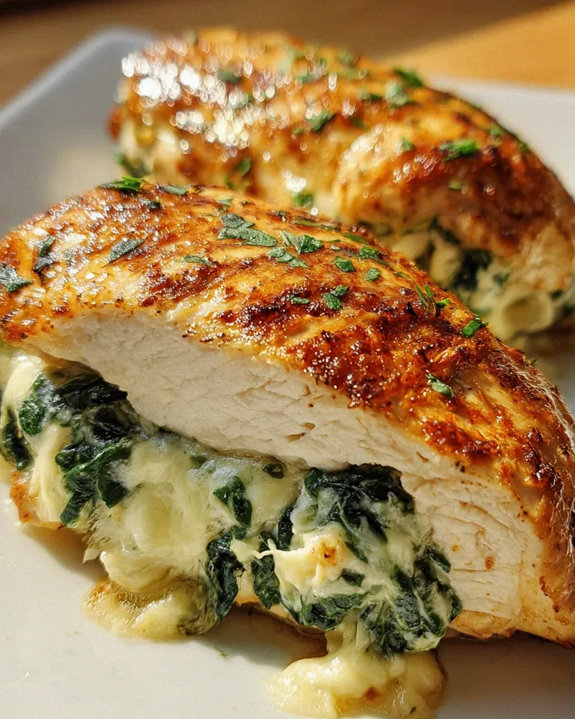 Gefüllte Hähnchenbrust mit Frischkäse und Spinat – Schritt 2