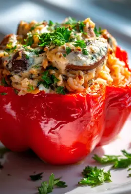 Gefüllte Paprika mit Hähnchen