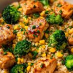 Hähnchen-Reis-Pfanne mit Brokkoli und Mais – Schnell & Lecker!