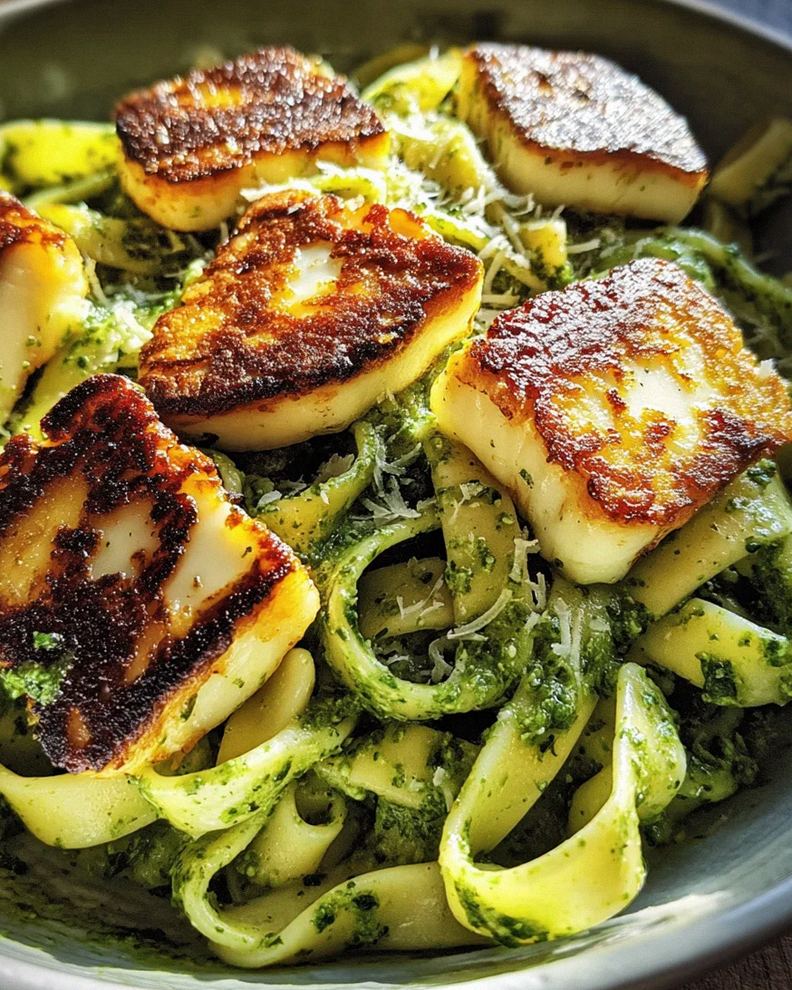 Halloumi mit Zucchini-Pesto-Nudeln – Schritt 2
