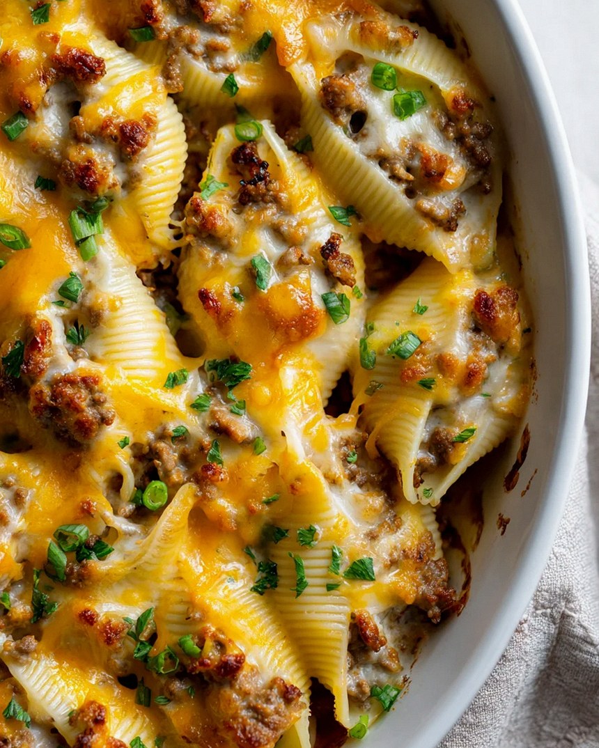 Herzhafter Cheeseburger Pasta Auflauf mit Beef – Familienrezept