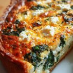 Hüttenkäse und Spinat Krustenlose Quiche