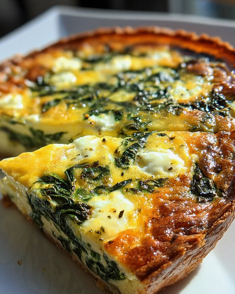 Hüttenkäse und Spinat Krustenlose Quiche – Schritt 1