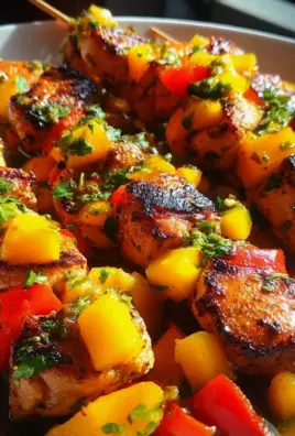 Karibische Hähnchenspieße mit Mango-Salsa
