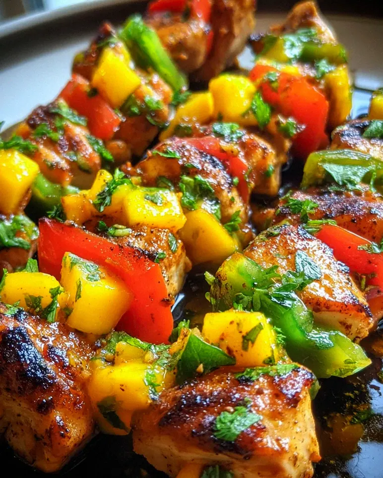 Karibische Hähnchenspieße mit Mango-Salsa – Schritt 2