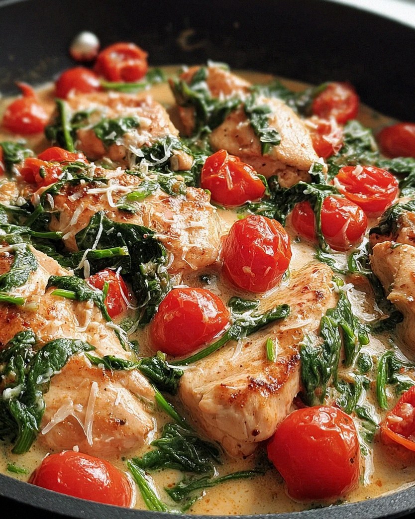 Keto Hähnchen-Spinat-Tomaten-Pfanne – Schritt 1