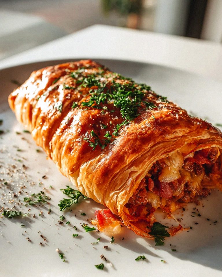 Knusprige Hackfleisch Käse Rolle mit Beef Putenspeck im Blätterteig – Schritt 2