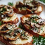 Knusprige Käse Beef Champignon Knoblauch Toasts – Lecker!
