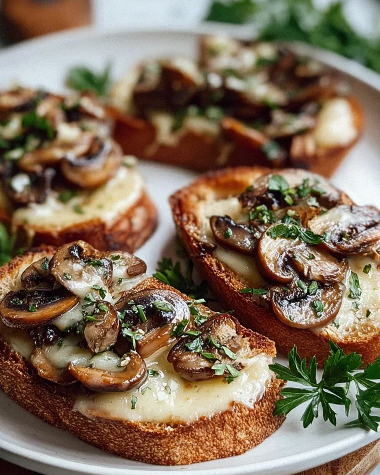 Knusprige Käse Beef Champignon Knoblauch Toasts – Lecker!