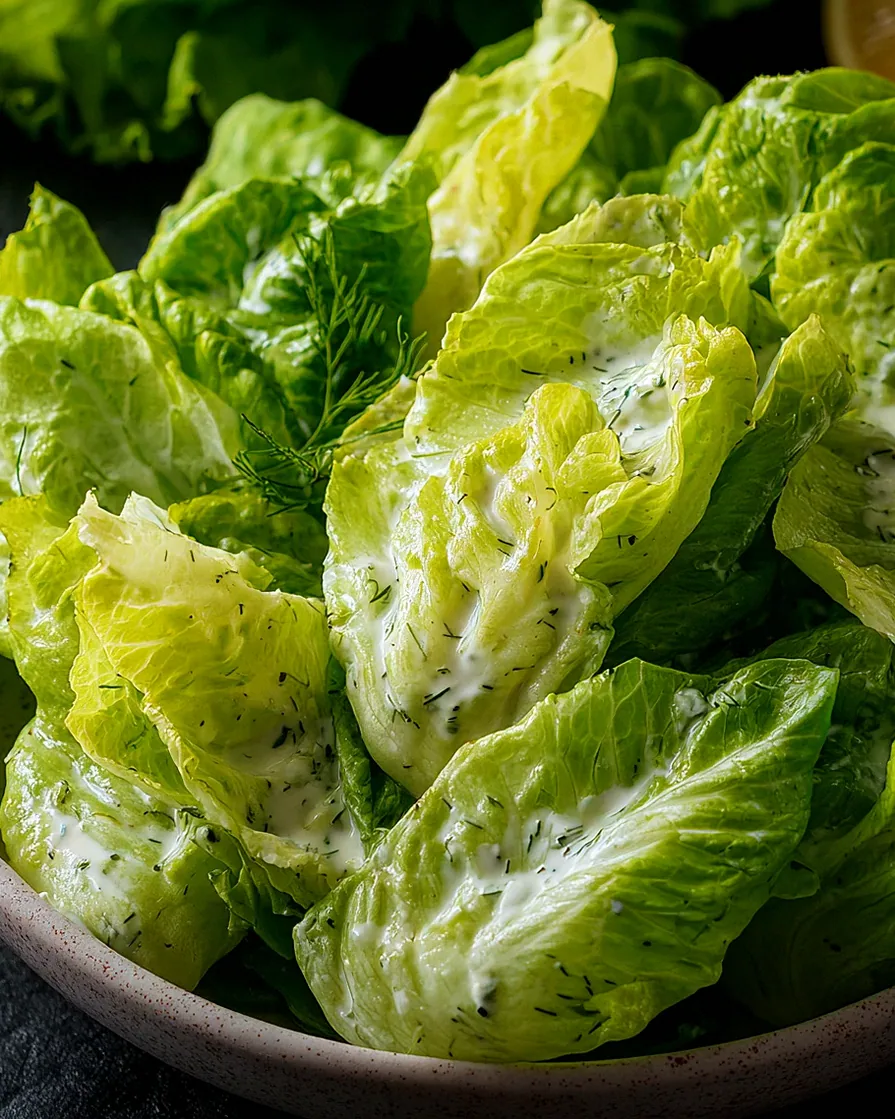 Kopfsalat mit Omas Sahne-Zitronen-Dressing
