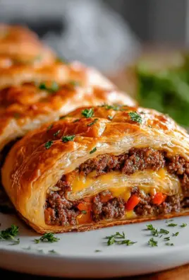 Leckere Hackfleisch Käse Blätterteig Rolle für jeden Anlass