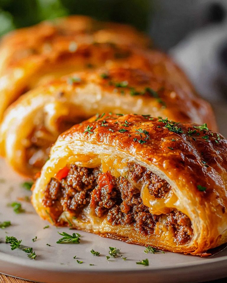 Leckere Hackfleisch Käse Blätterteig Rolle für jeden Anlass – Schritt 2