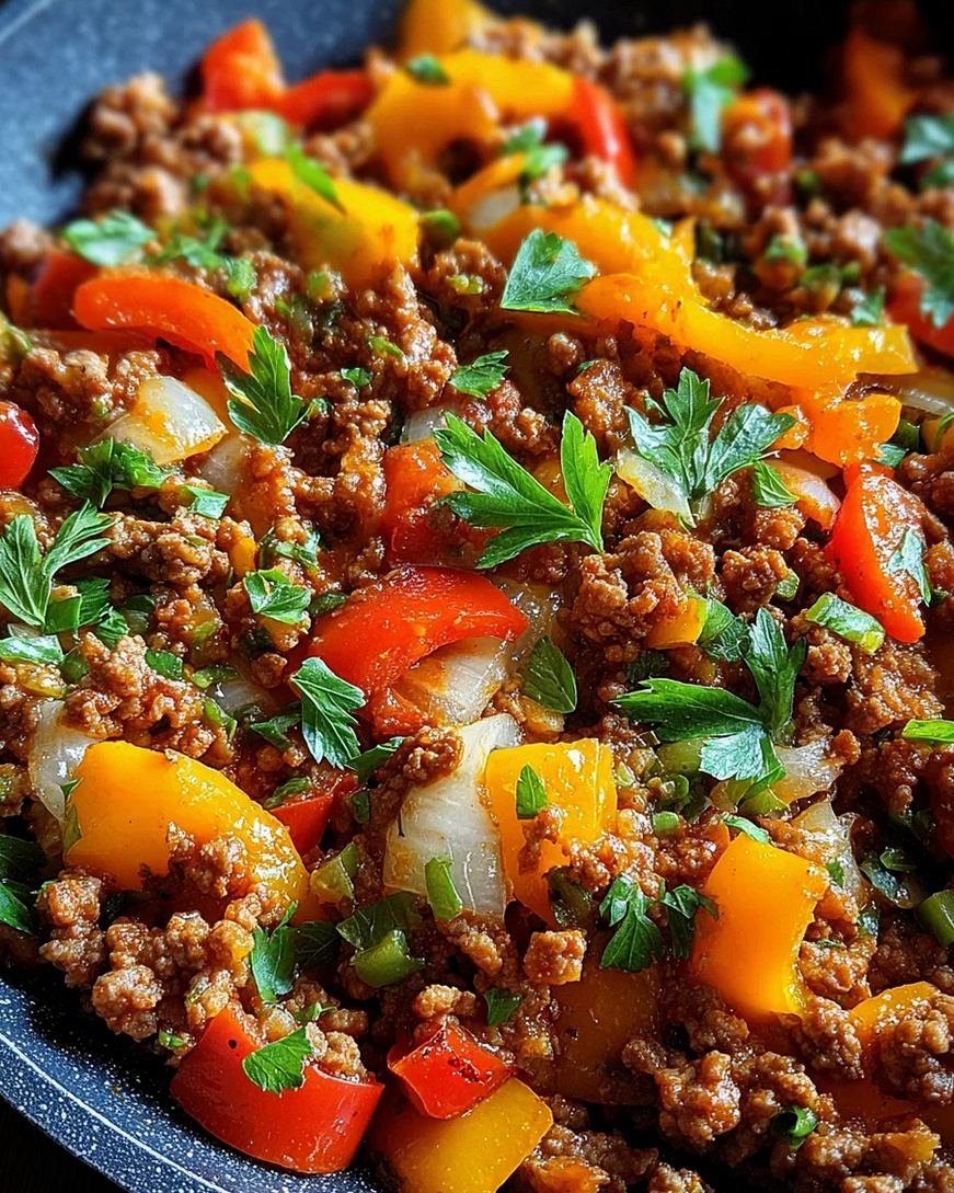 Low Carb Paprikapfanne mit Hackfleisch