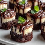 Mini Cheesecake Brownie Bites mit schokoladiger Ganache