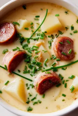 Mini Portionen Kartoffelsuppe mit Würstchen für Meal Prep