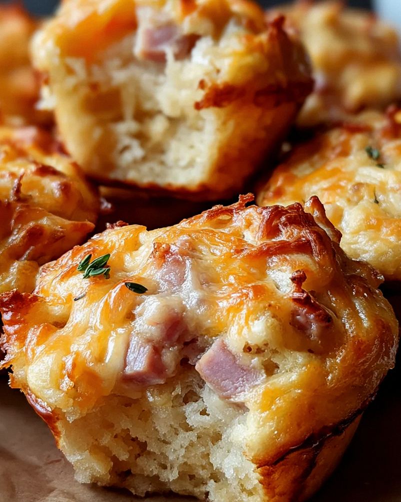 Muffins mit Putenschinken und Käse