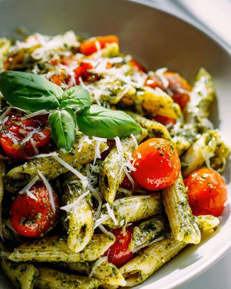 Pesto Pasta Salat mit Kirschtomaten: Schnell & Einfach!