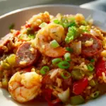 Pikantes Jambalaya mit Garnelen & herzhafter Rinderwurst