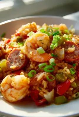 Pikantes Jambalaya mit Garnelen & herzhafter Rinderwurst