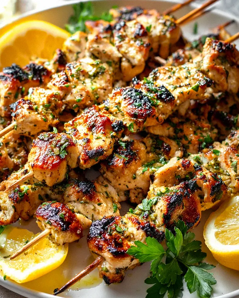 Saftige Knoblauch Zitronen Hähnchenspieße vom Grill Rezept – Schritt 1