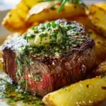 Saftiges Steak mit Kräuterbutter & knusprigen Grillkartoffeln