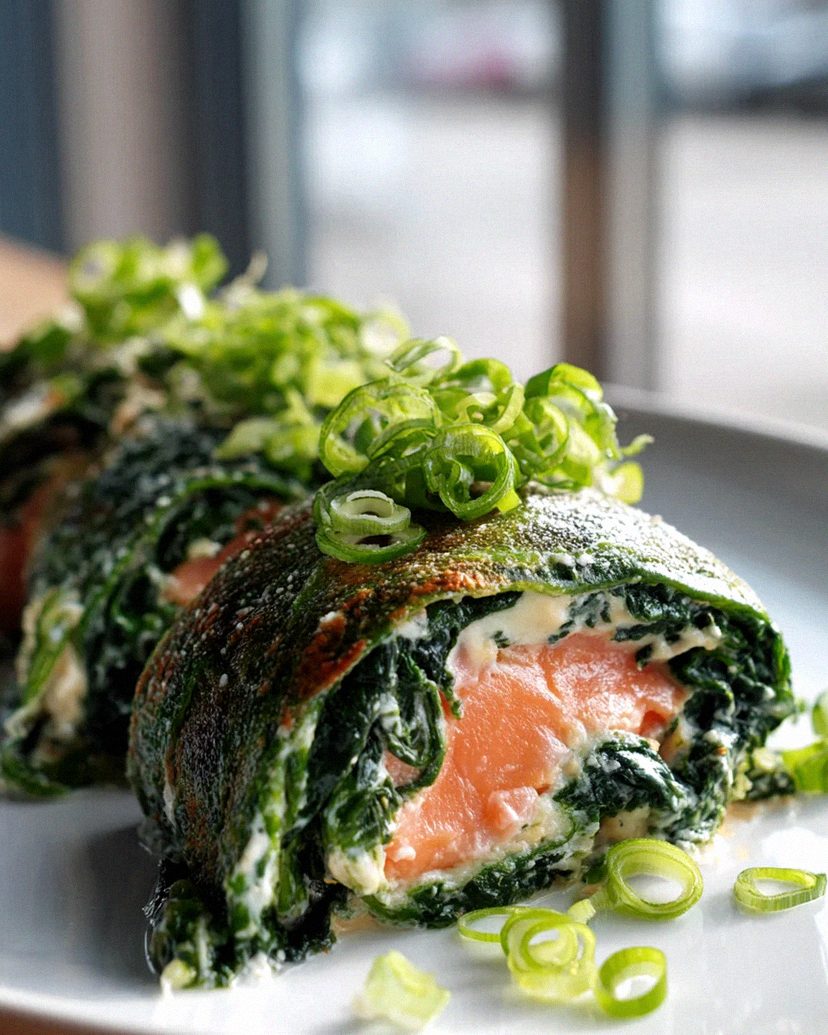 Spinat-Lachs-Rolle mit Spiegelei – Schritt 1