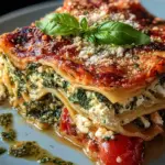 Spinatlasagne mit Feta und Tomaten