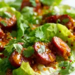 Sweet And Spicy Currywurst-Lettuce Wraps für Genießer