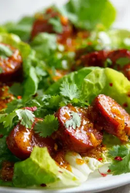 Sweet And Spicy Currywurst-Lettuce Wraps für Genießer