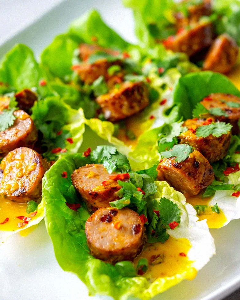 Sweet And Spicy Currywurst-Lettuce Wraps für Genießer – Schritt 2