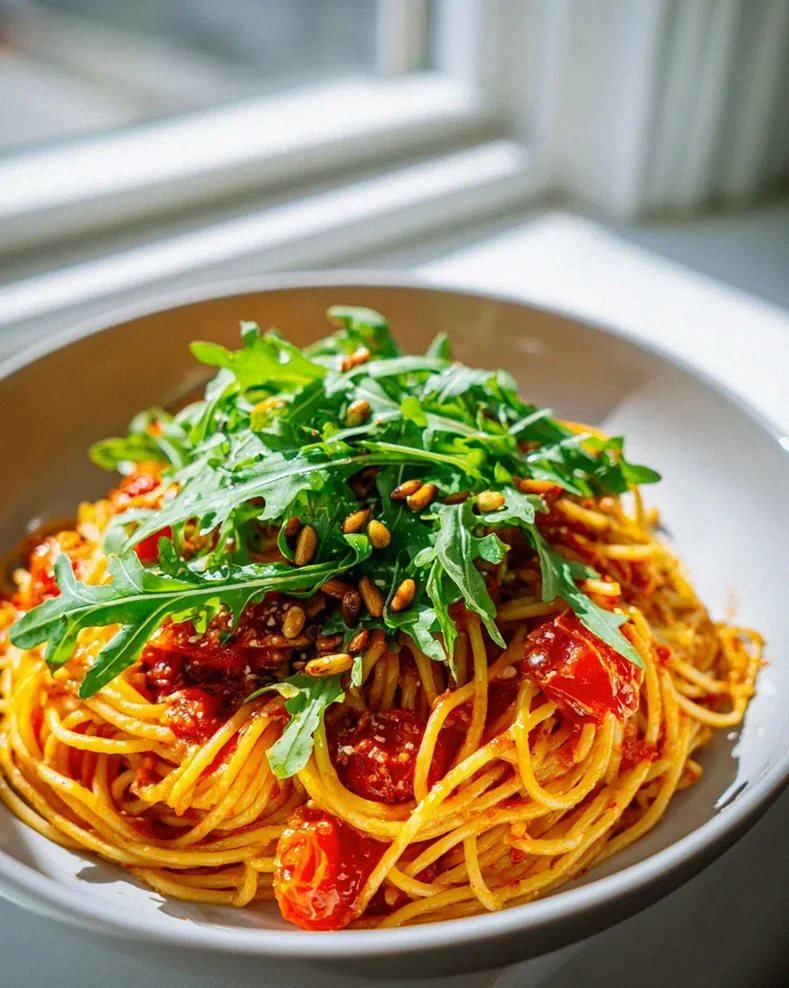 Tomaten Pasta Bowl mit Rucola und Pinienkernen - Lecker genießen! – Schritt 2