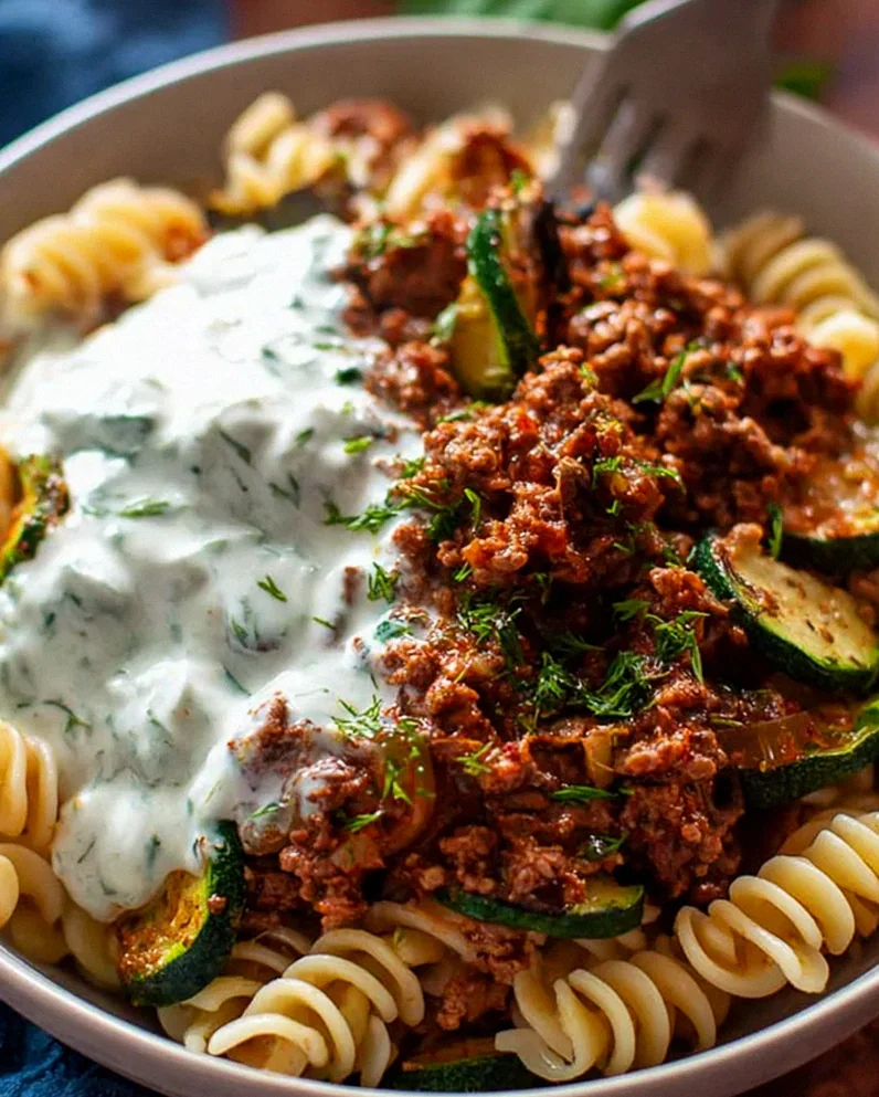 Türkische Pasta mit Hackfleisch und Joghurt-Sauce – Schritt 1