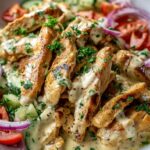 Ultimatives Hähnchen Gyros: Cremige Sauerrahmsauce genießen