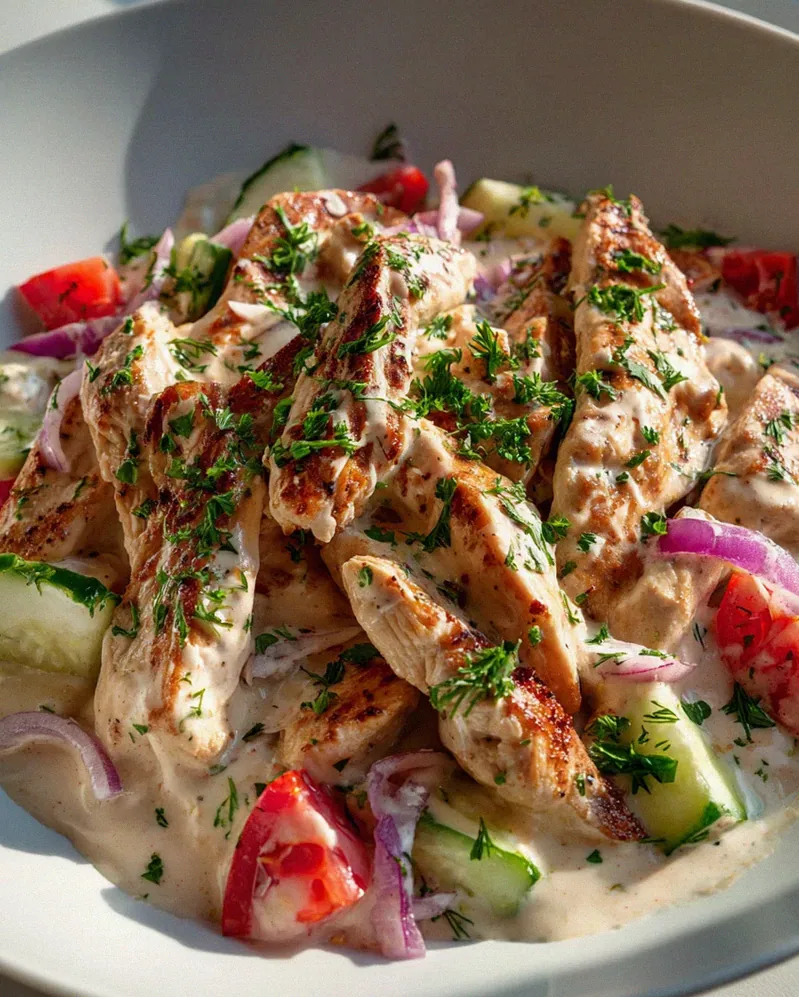Ultimatives Hähnchen Gyros: Cremige Sauerrahmsauce genießen – Schritt 2