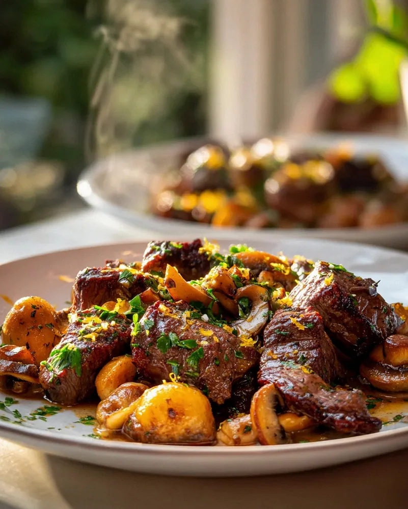 Weihnachtliche Champignon-Pfanne – Schritt 2
