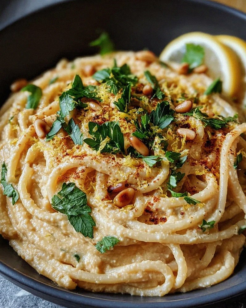 Zitronige Hummus-Pasta